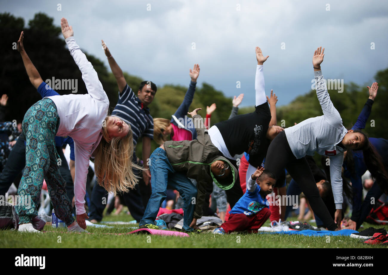 International Day of Yoga Dublin Stock Photo Alamy