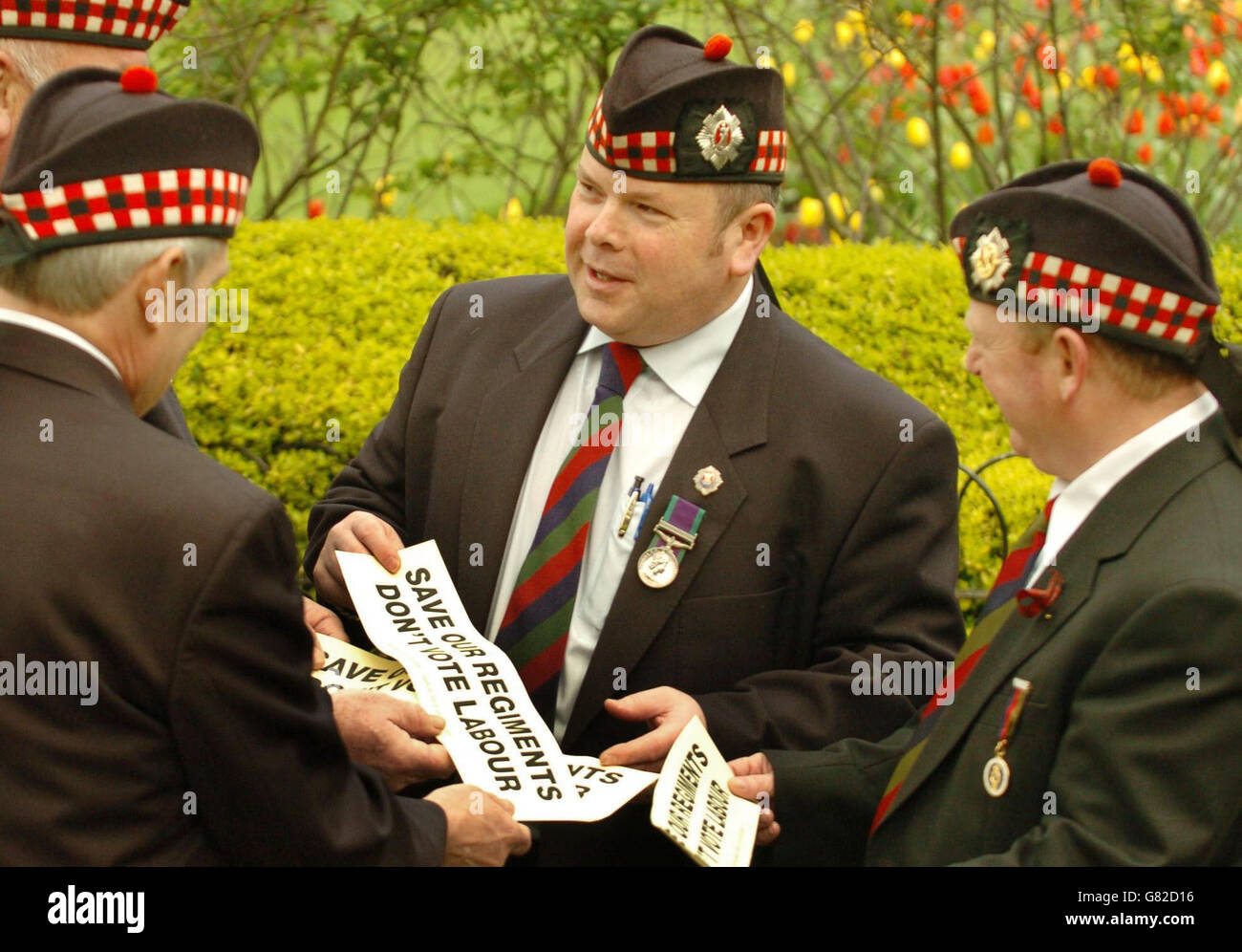 Save the Scottish Regiments campaign - Princes Street gardens Stock Photo