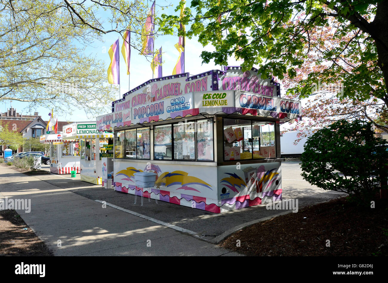 Food and drink stand in Holland, Michigan during Tulip Time Festival
