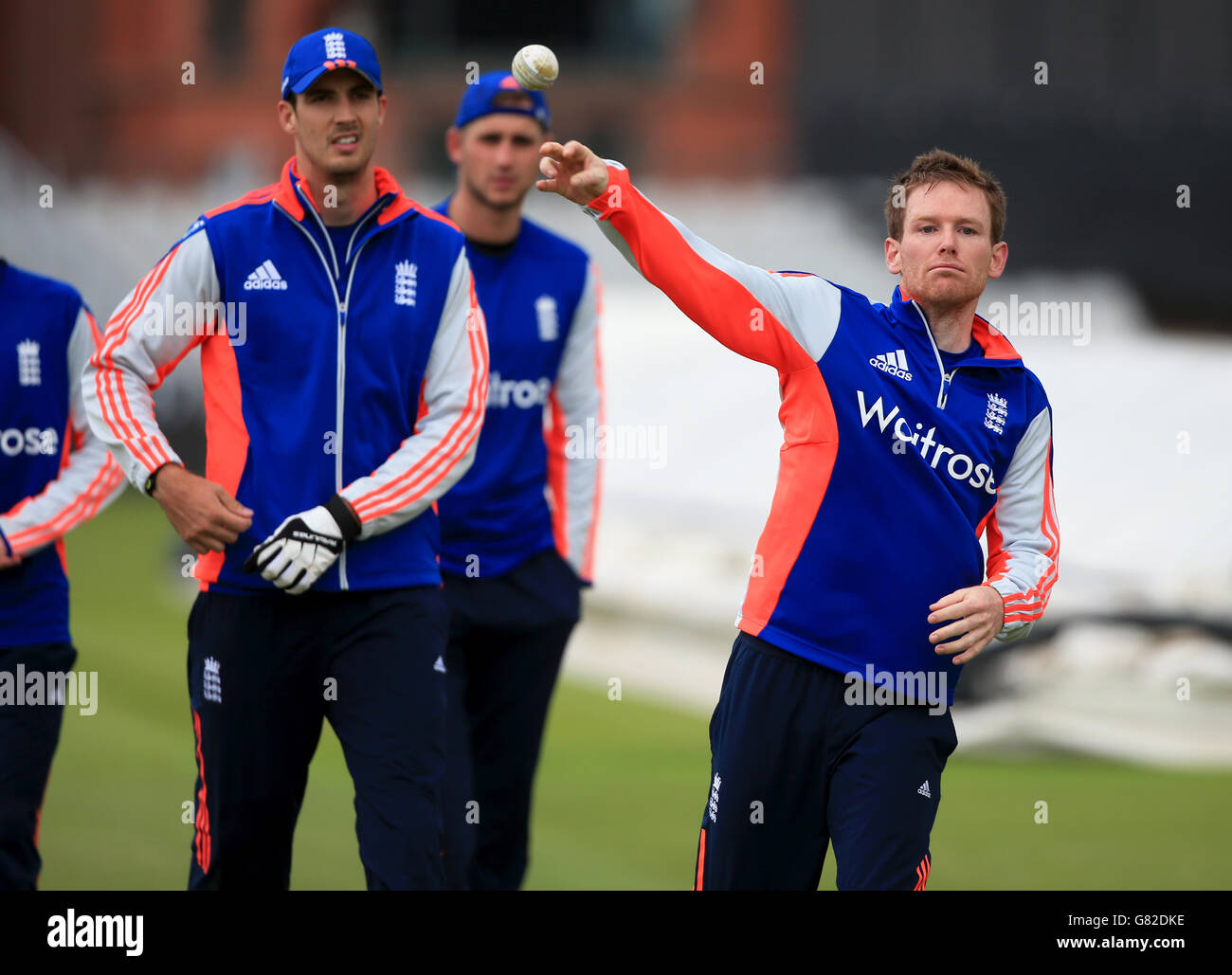 England ODI captain Eoin Morgan during a nets session at The Emirates Old Trafford, Manchester. PRESS ASSOCIATION Photo. Picture date: Monday June 22, 2015. See PA story CRICKET England. Photo credit should read: Nick Potts/PA Wire. Stock Photo