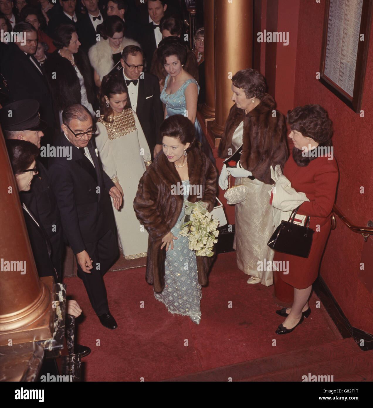 Princess Margaret arriving at the Palace Theatre for the charity preview of the musical play '110 In The Shade'. It was in aid of the National Society for the Prevention of Cruelty to Children, of which she is President. Stock Photo