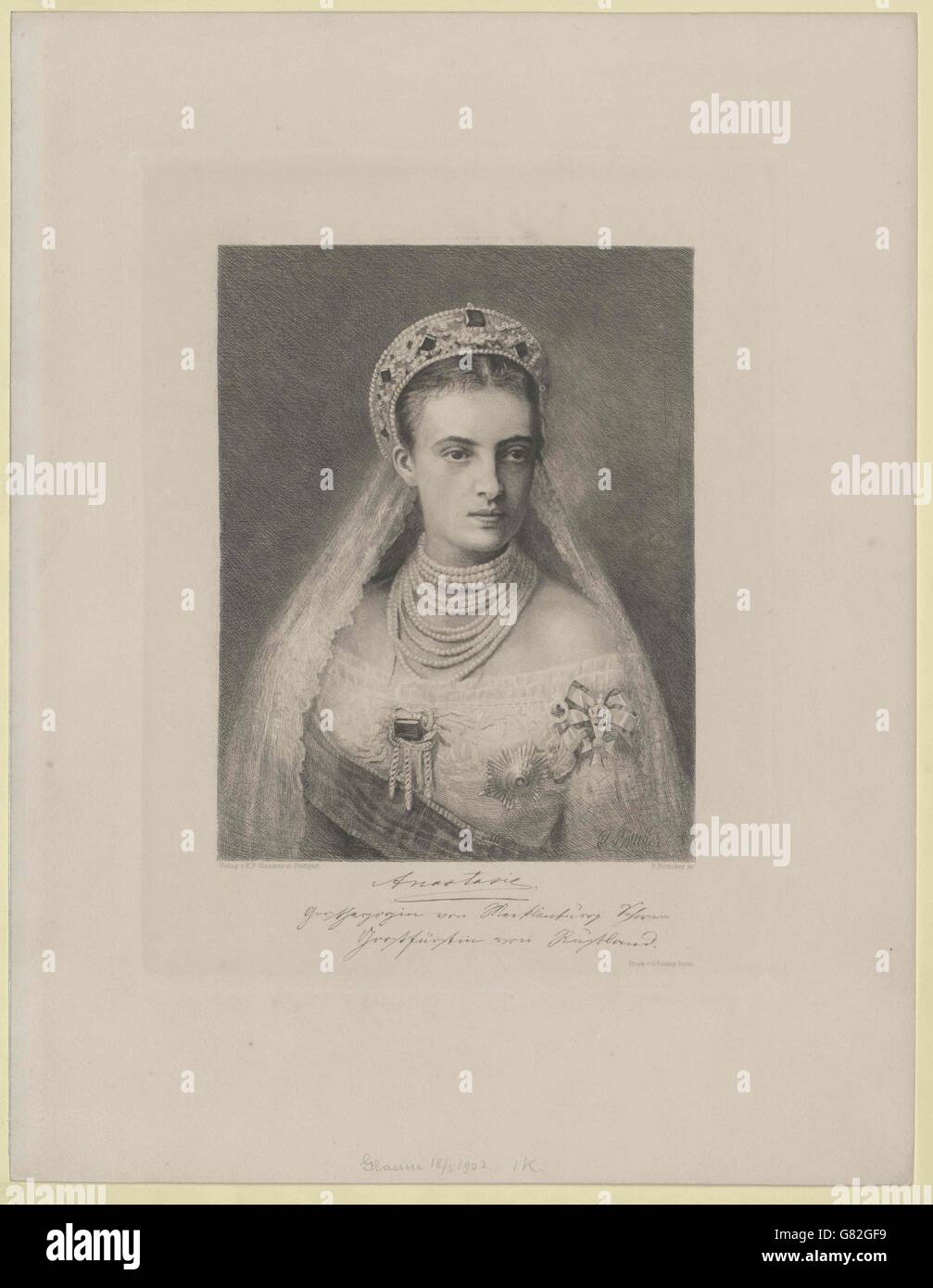 Anastasia Michailowna, Großfürstin von Russland Stock Photo