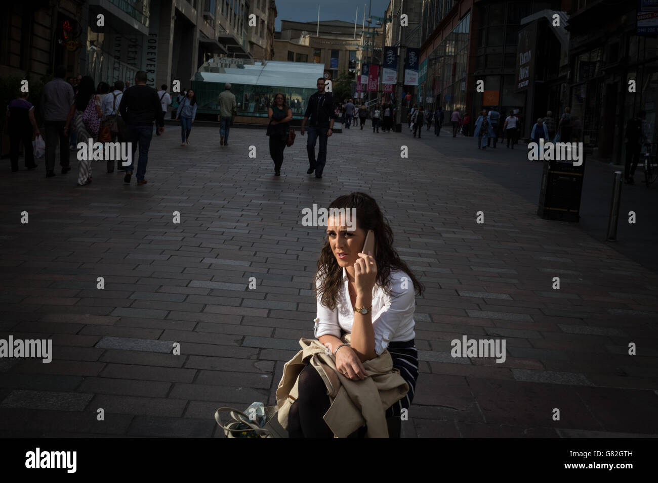 Street life in Glasgow, Scotland, Great Britain at the time of the referendum on European Union membership, 2016. Stock Photo