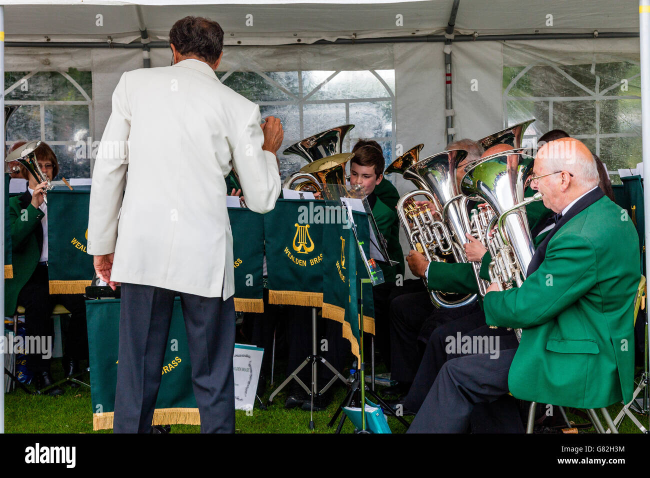 Wealdon Brass Band Play At The Annual Village Fete In Nutley, East
