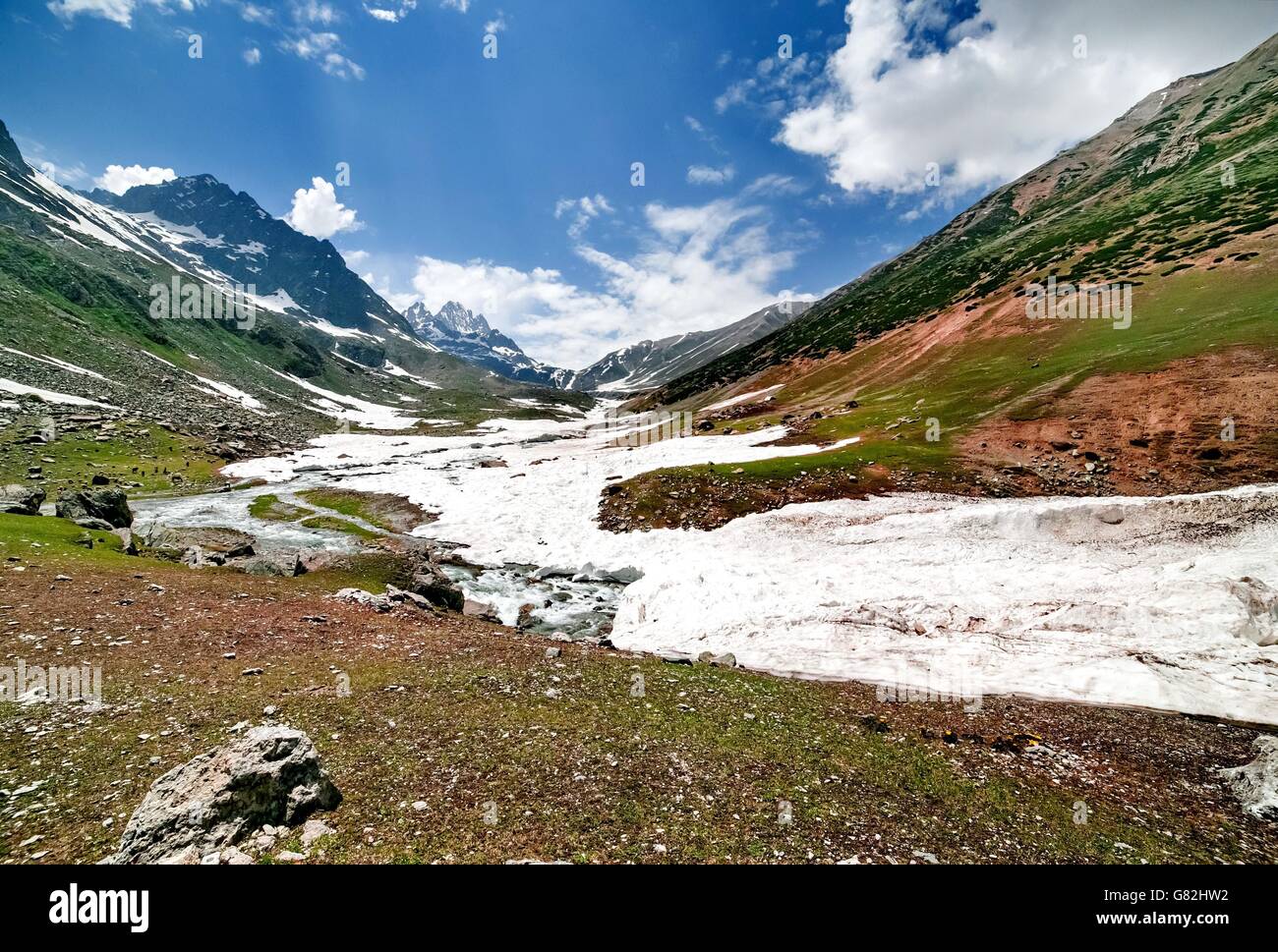Beautiful mountain view with snow of Sonamarg, Jammu and Kashmir state, India Stock Photo