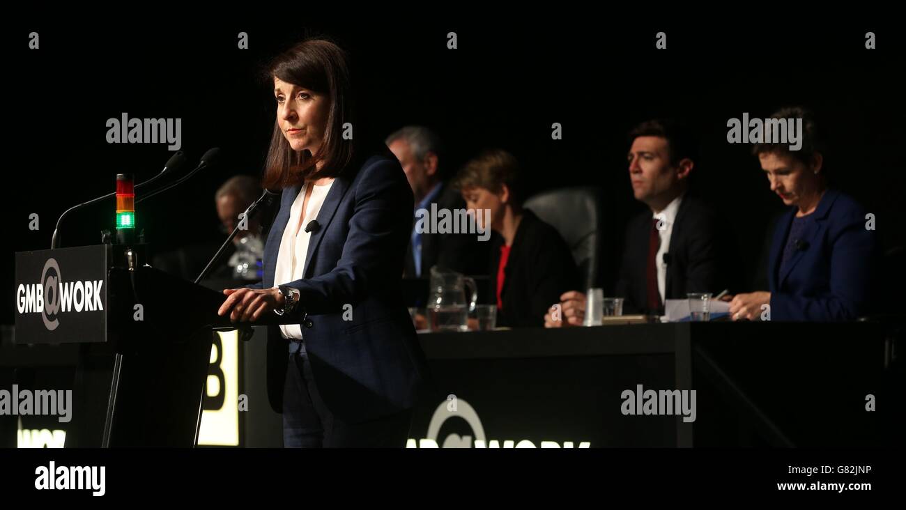 Labour leadership contender Liz Kendall address delegates at the annual