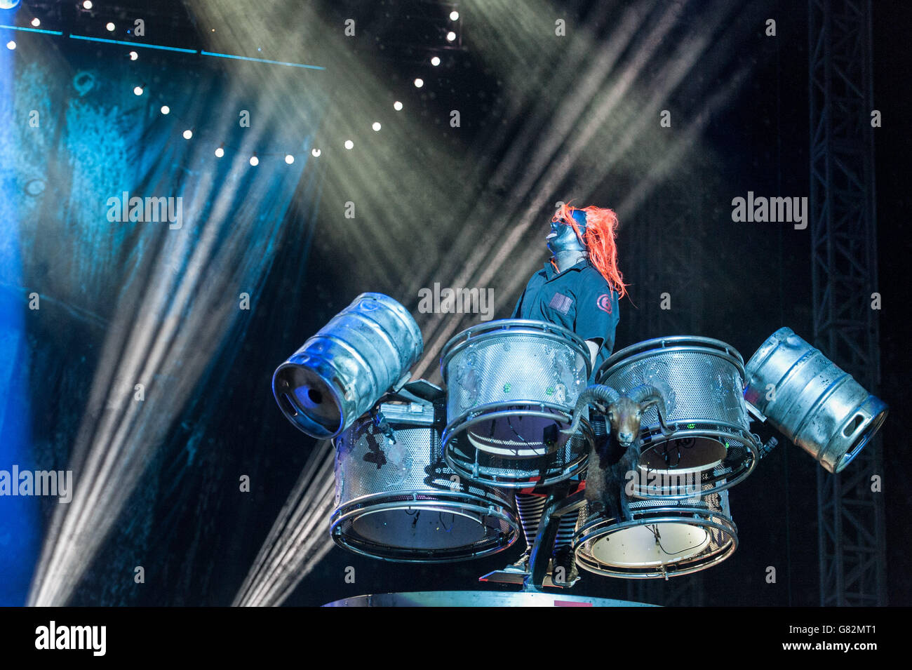 Shawn Crahan of Slipknot performing live on day 1 of Download festival