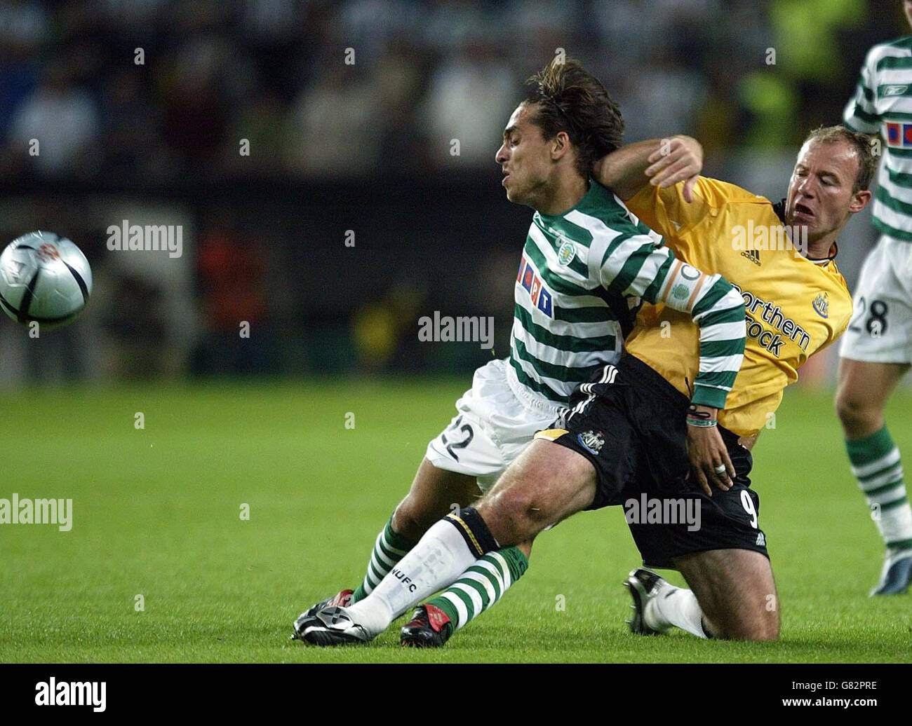 Newcastle United s Alan Shearer R Battles With Sporting Lisbon s Beto newcastle-united-s-alan-shearer-r-battles-with-sporting-lisbon-s-beto