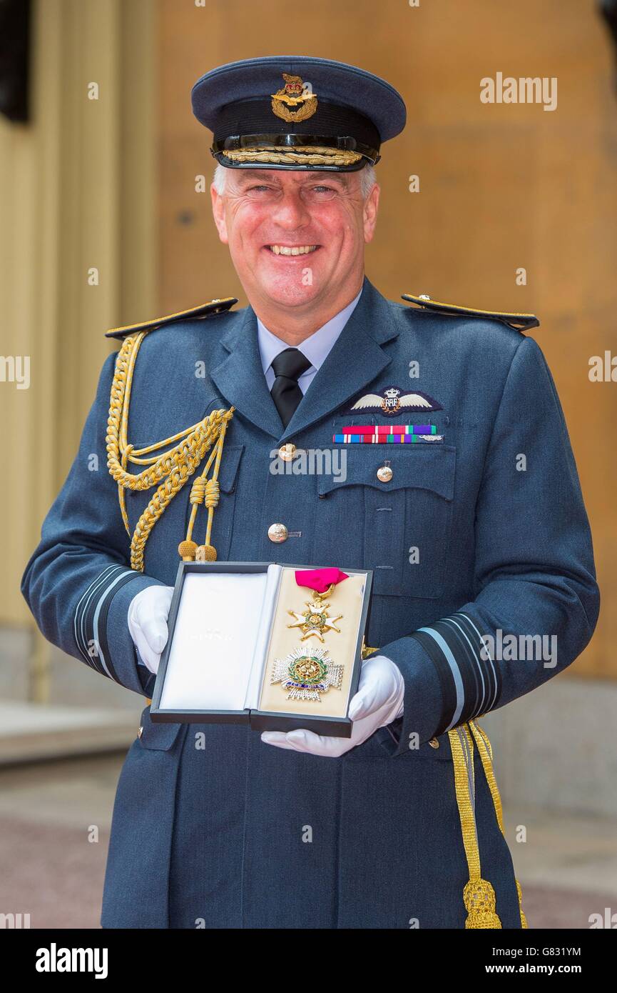 Air Marshal Sir Barry North after being made a Knight Commander by the Prince of Wales at an investiture ceremony at Buckingham Palace, London. Stock Photo