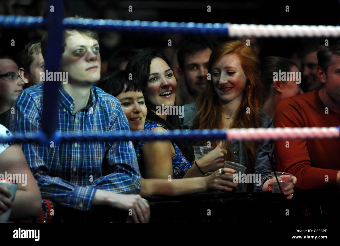 Spectators watch the action in the London Chessboxing Grandmaster Bash! at Scala, London Stock Photo