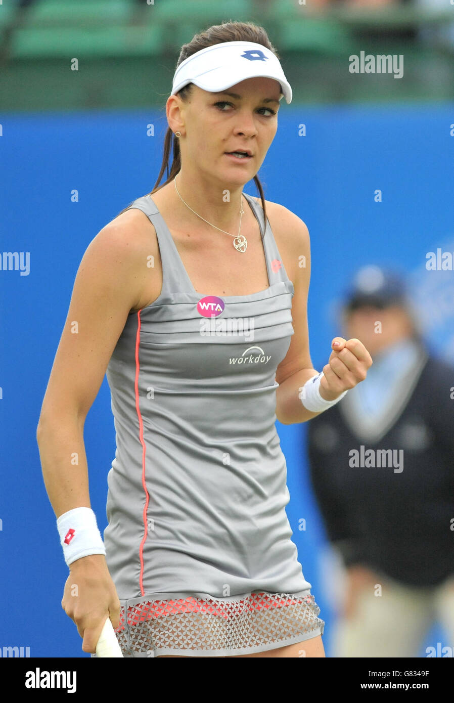 Agnieszka Radwanska during her match against Monica Niculescu during Day Seven of the 2015 Aegon Open Nottingham Stock Photo