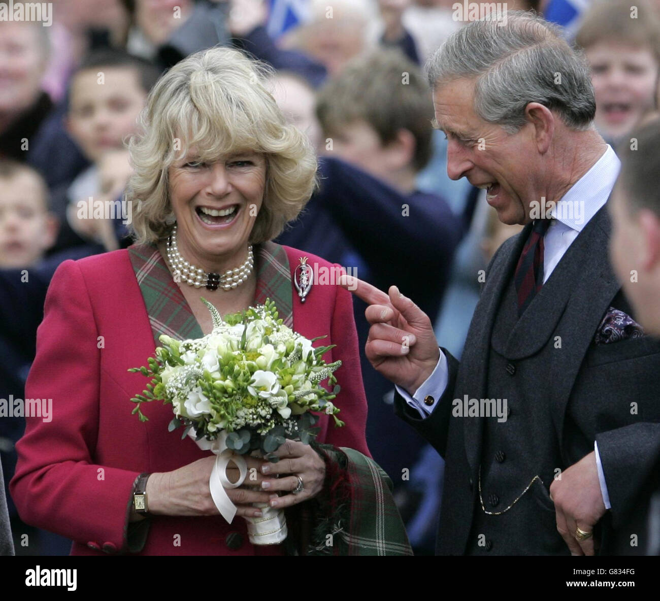 Duke and Duchess of Rothesay open a play park - Ballater Stock Photo