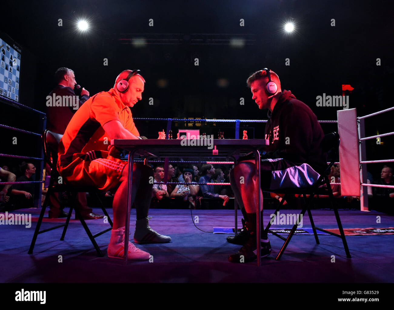 Karl Ouch and Ion Citu play a round of chess during their bout at News  Photo - Getty Images