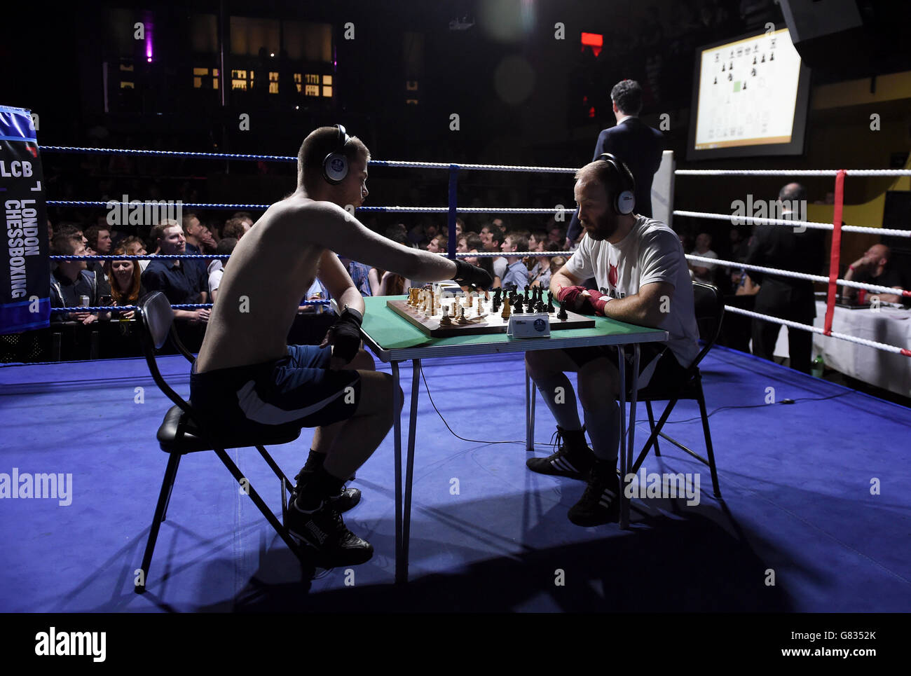 Max Williams (left) and Steve Philp compete in a round of chess
