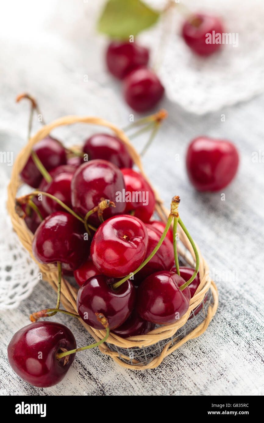 Cherry Ripeness Closeup shot ripe cherries hi-res stock photography and images - Alamy
