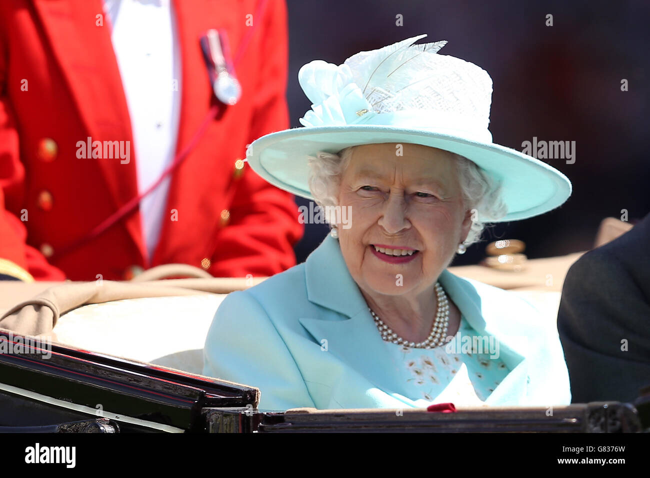 **** Queen Elizabeth ll arrives during Ladies Day, on day three of the 2015 Royal Ascot Meeting at Ascot Racecourse, Berkshire. Stock Photo