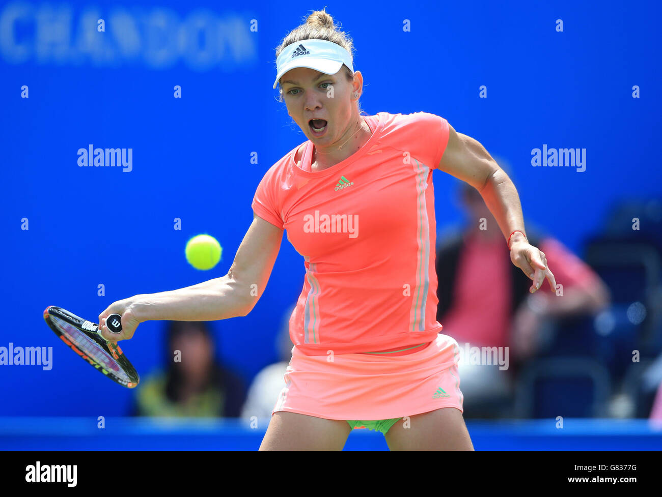 Romania's Simona Halep during win over Czech Republic's Klara Koukalova during day four of the the AEGON Classic at Edgbaston Priory, Birmingham. Stock Photo