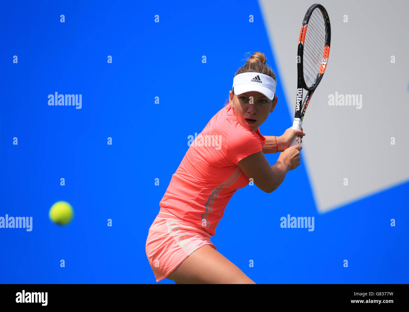 Romania's Simona Halep during win over Czech Republic's Klara Koukalova during day four of the the AEGON Classic at Edgbaston Priory, Birmingham. PRESS ASSOCIATION Photo. Picture date: Thursday June 18, 2015. See PA story TENNIS Birmingham. Photo credit should read: Nick Potts/PA Wire Stock Photo