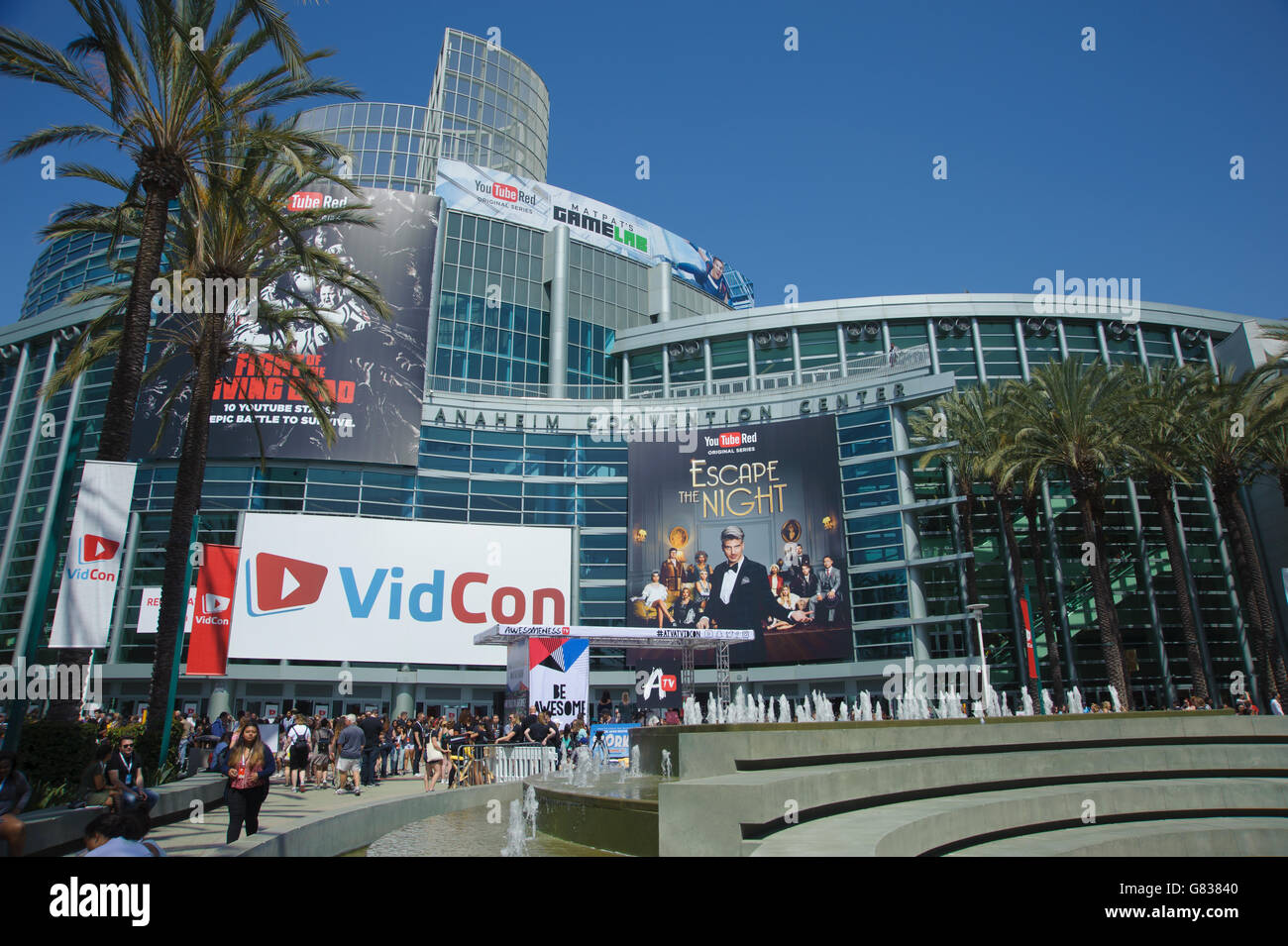 VidCon conference for YouTube creators, influencers, industry experts and fans at the Anaheim Convention Center in United States Stock Photo