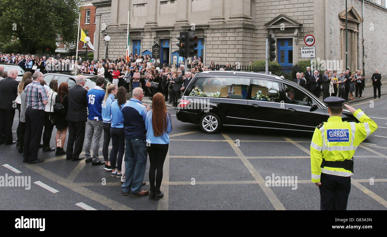 The funeral of Niccolai Schuster takes place at The Church of the Three Patrons in Rathgar, Dublin. Stock Photo