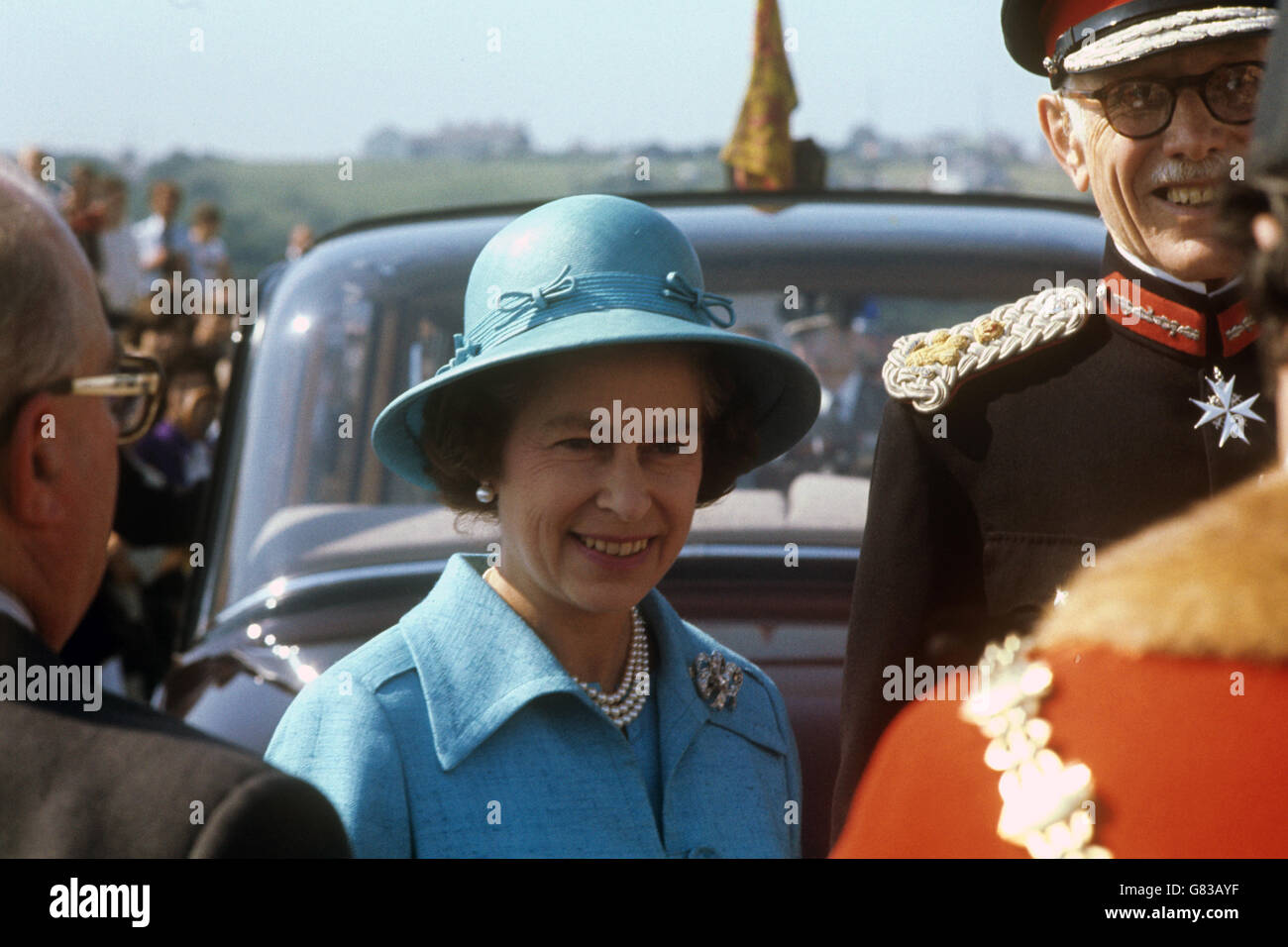 Queen Elizabeth II in Pembroke Dock after landing from the royal yacht