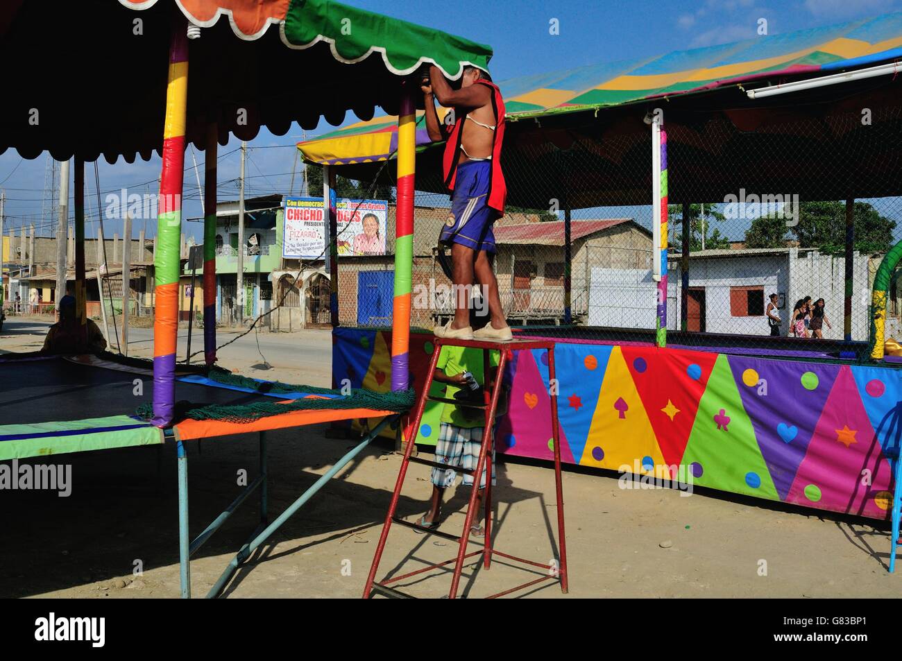 Amusement Park in PUERTO PIZARRO . Department of Tumbes .PERU Stock Photo