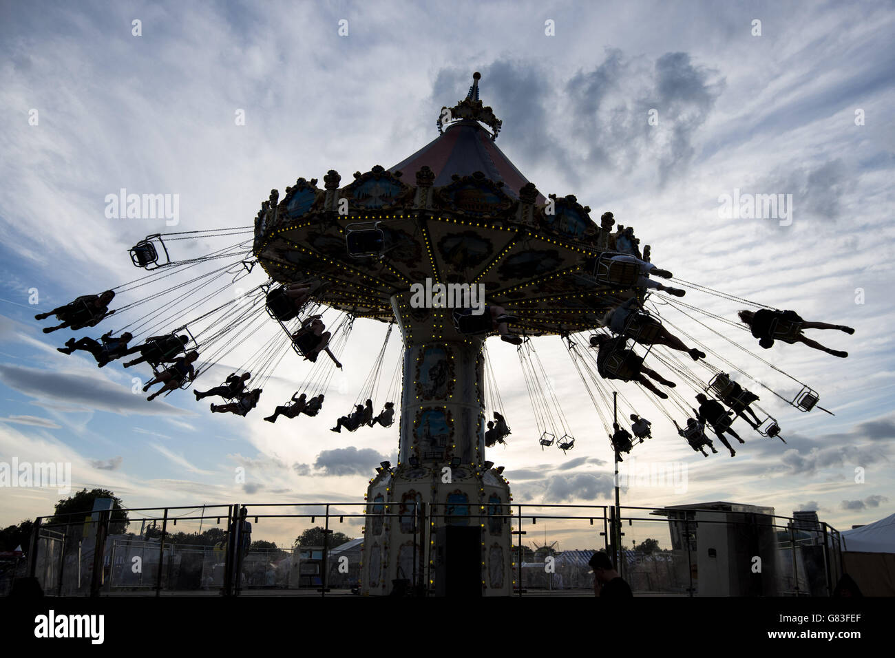 A fairground ride at British Summer Time Hyde Park festival, in Hyde