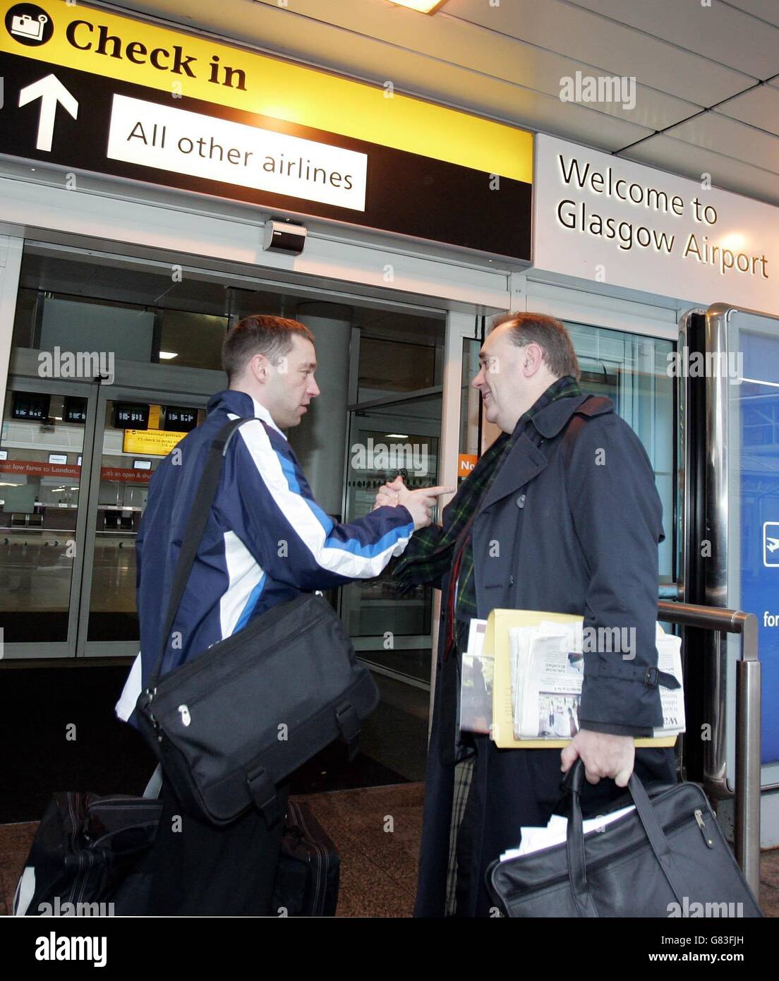General Election Campaign 2005 - Glasgow Airport Stock Photo