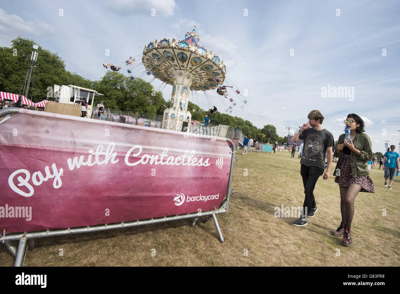 Branding at the British Summertime Festival in Hyde park, London Stock