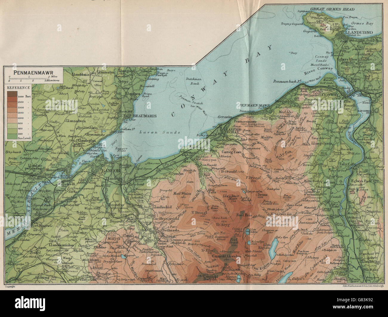 CONWY CONWAY BAY. Bangor Menai Strait Beaumaris Carnedd Llewelyn. Wales ...