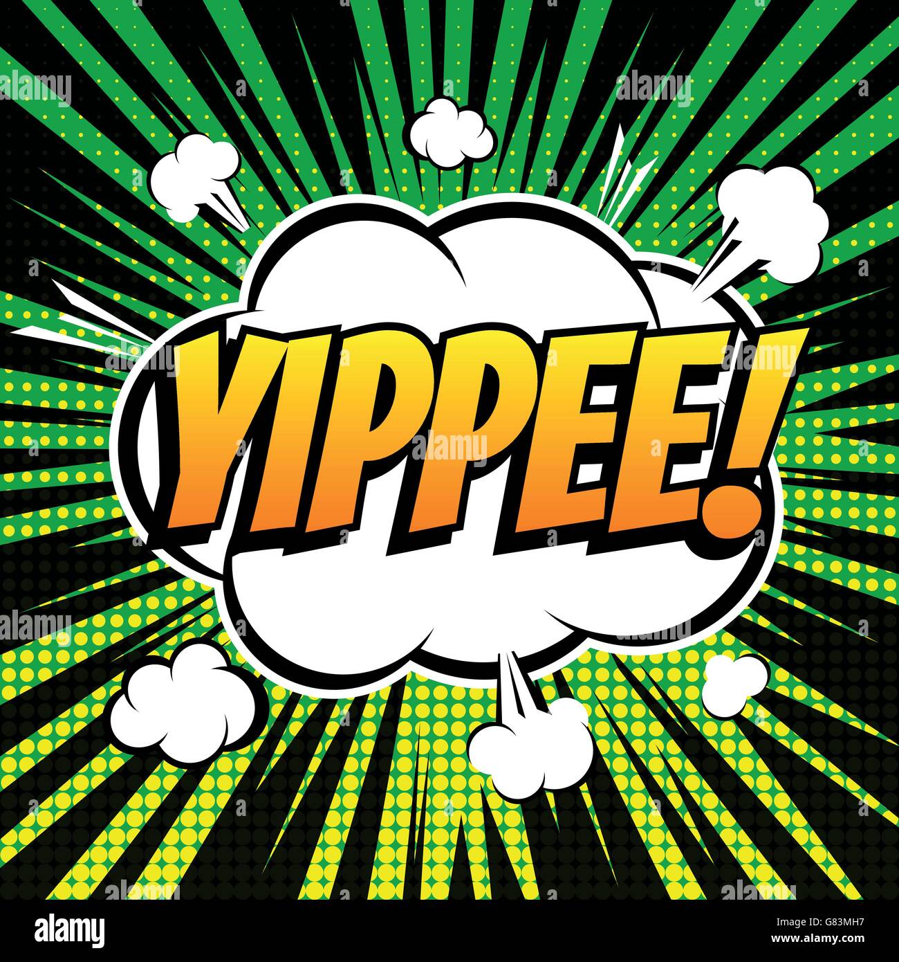 Yippee comic book bubble text retro style Stock Vector Image & Art Alamy