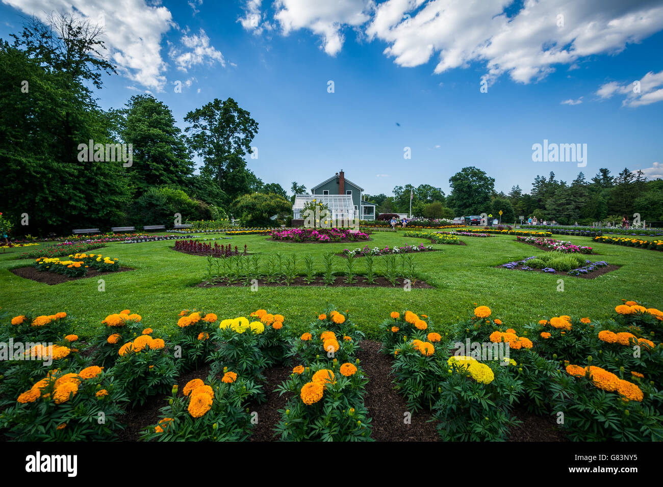Gardens at Elizabeth Park, in Hartford, Connecticut. Stock Photo