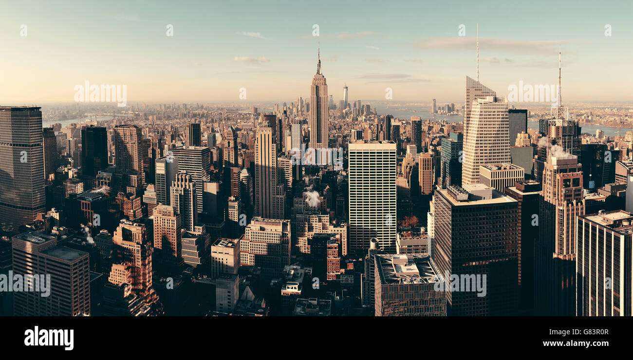 New York City skyscrapers rooftop urban view Stock Photo - Alamy