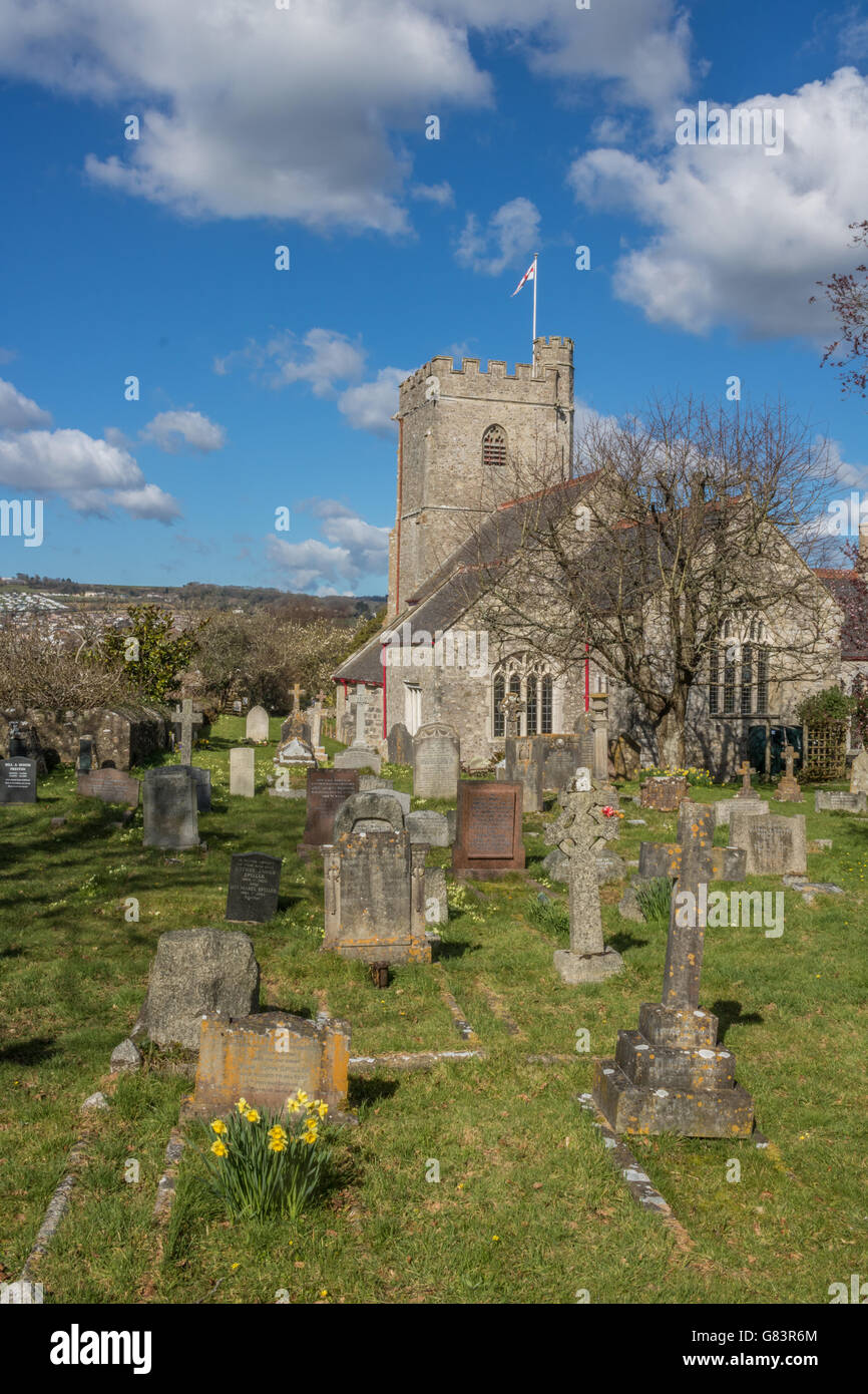 England Devon Axmouth The beautiful old church in this charming village  Adrian Baker Stock Photo