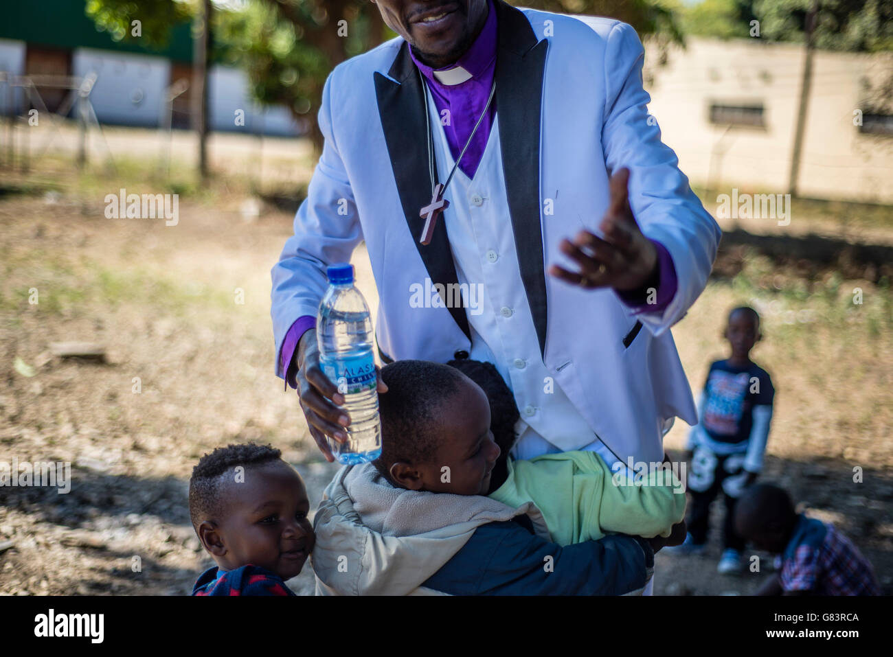 Prophet Chibwe Katebe, founder and pastor of the House of Prayer for All Nations in Zambia, Botswana and Malawi. Stock Photo