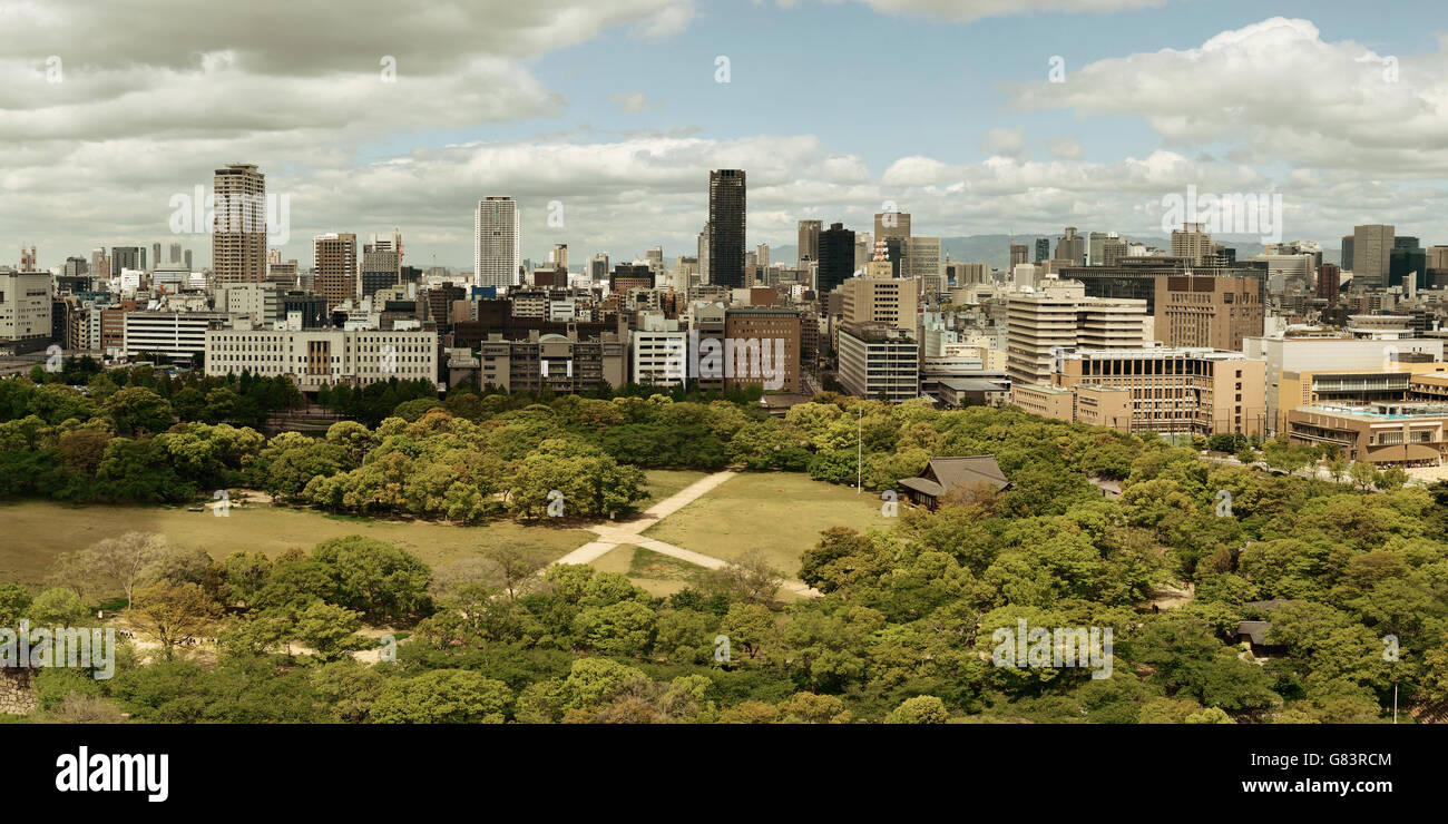 Osaka urban city park rooftop view. Japan Stock Photo Alamy