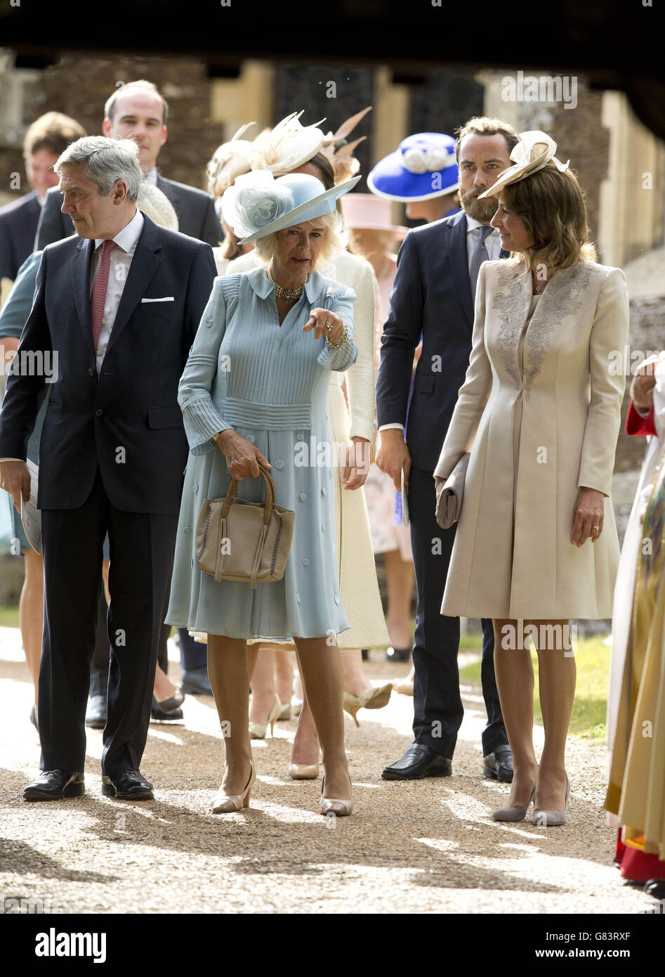 The Duchess of Cornwall with Michael Middleton (left) and Carole