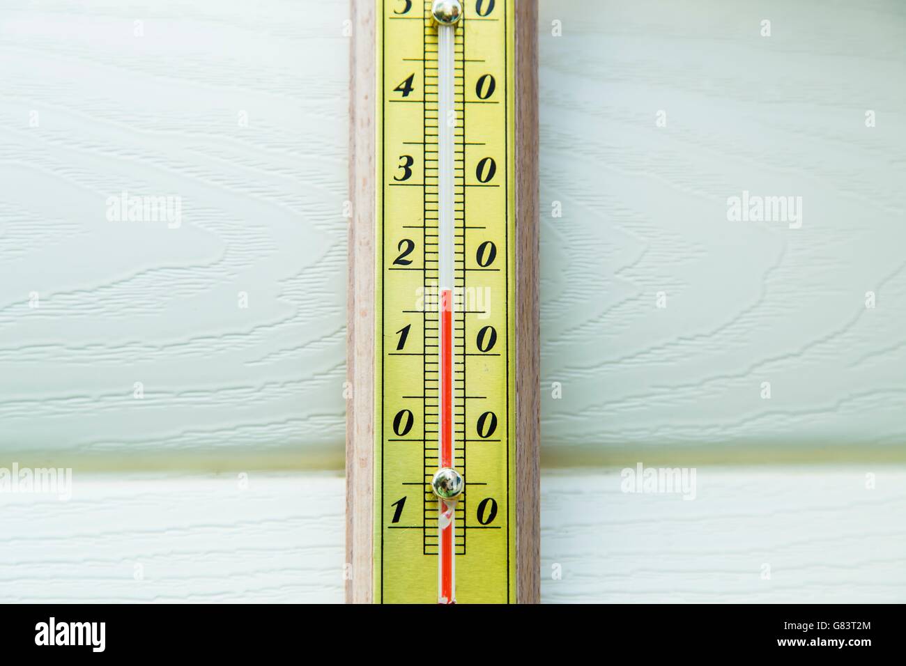 Closeup thermometer showing temperature Stock Photo Alamy