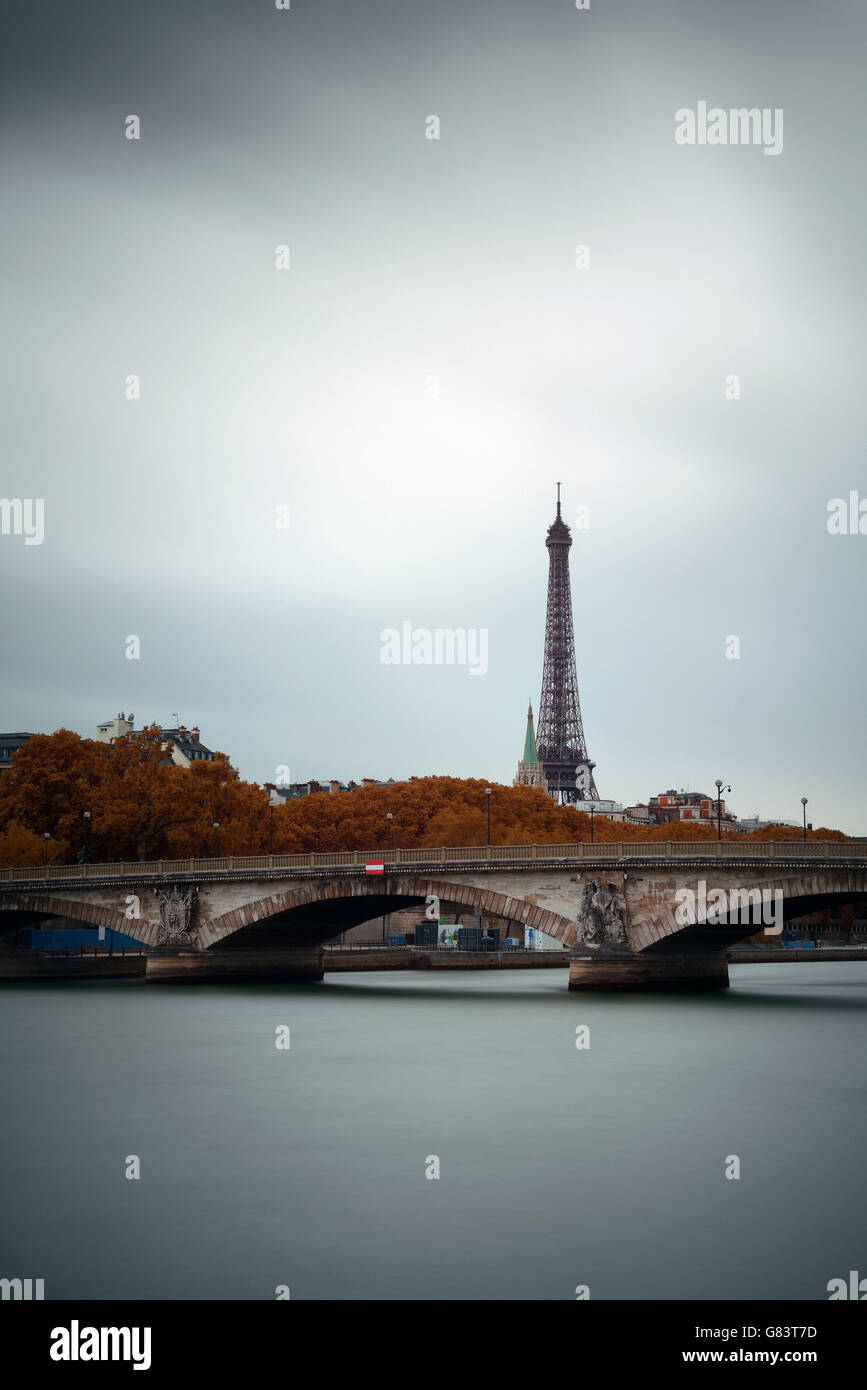 Paris Rivers Bridge Paris River Seine and bridge Stock Photo - Alamy