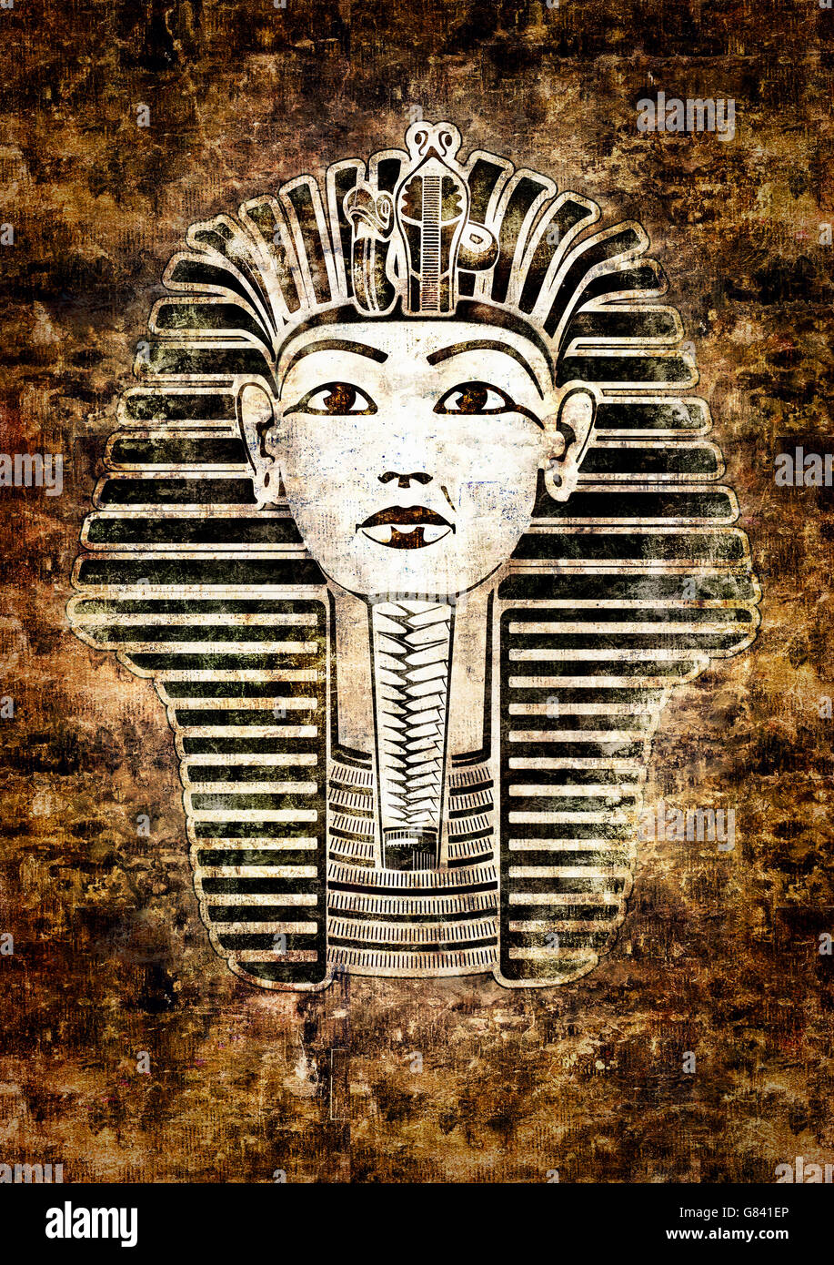 Tutankhamun Egyptian Pharaoh king mask vintage style Stock Photo