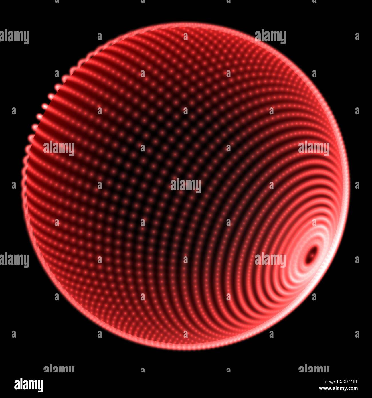 Hologram style red dotted sphere Stock Photo
