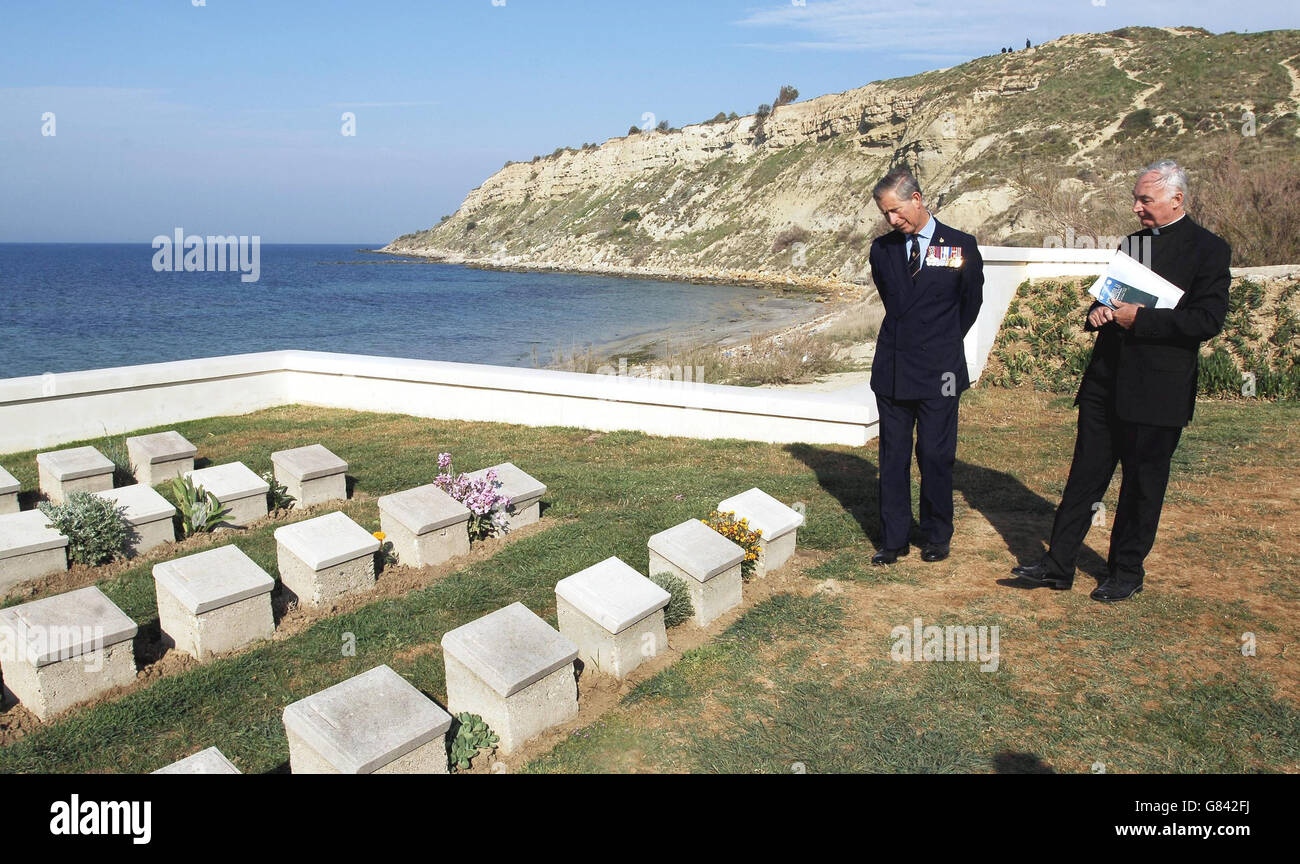 90th Anniversary of the Allied invasion - Cemetery overlooking V beach - Gallipoli Peninsula Stock Photo