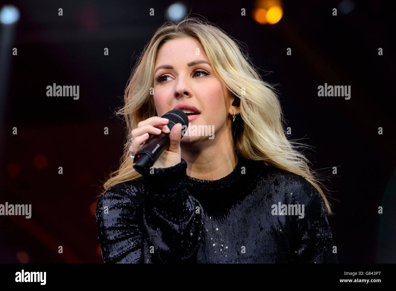 Ellie Goulding performs at the Glastonbury music festival Stock Photo