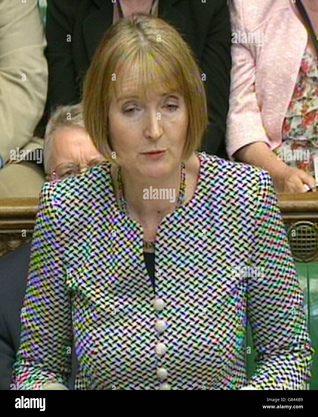 Acting Labour party leader Harriet Harman responds to Prime Minister David Cameron's statement in the House of Commons on the terror attack in Sousse, Tunisia. Stock Photo