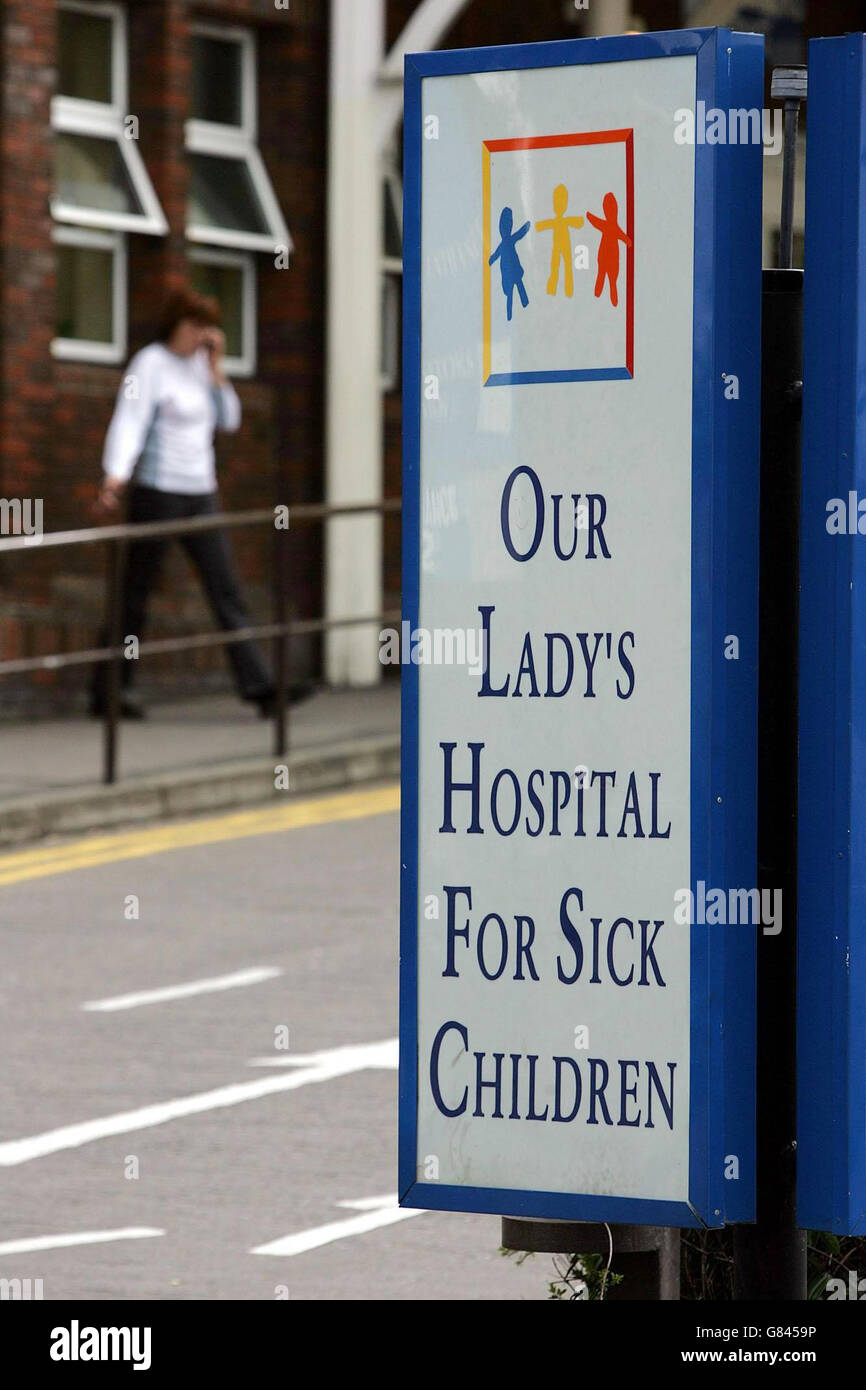 Our Lady's Hospital for Sick Children in Crumlin, where conjoined twins were born by caesarean section yesterday. The twins were in a critical condition in an Irish hospital tonight after medical experts confirmed they could not be separated. Stock Photo