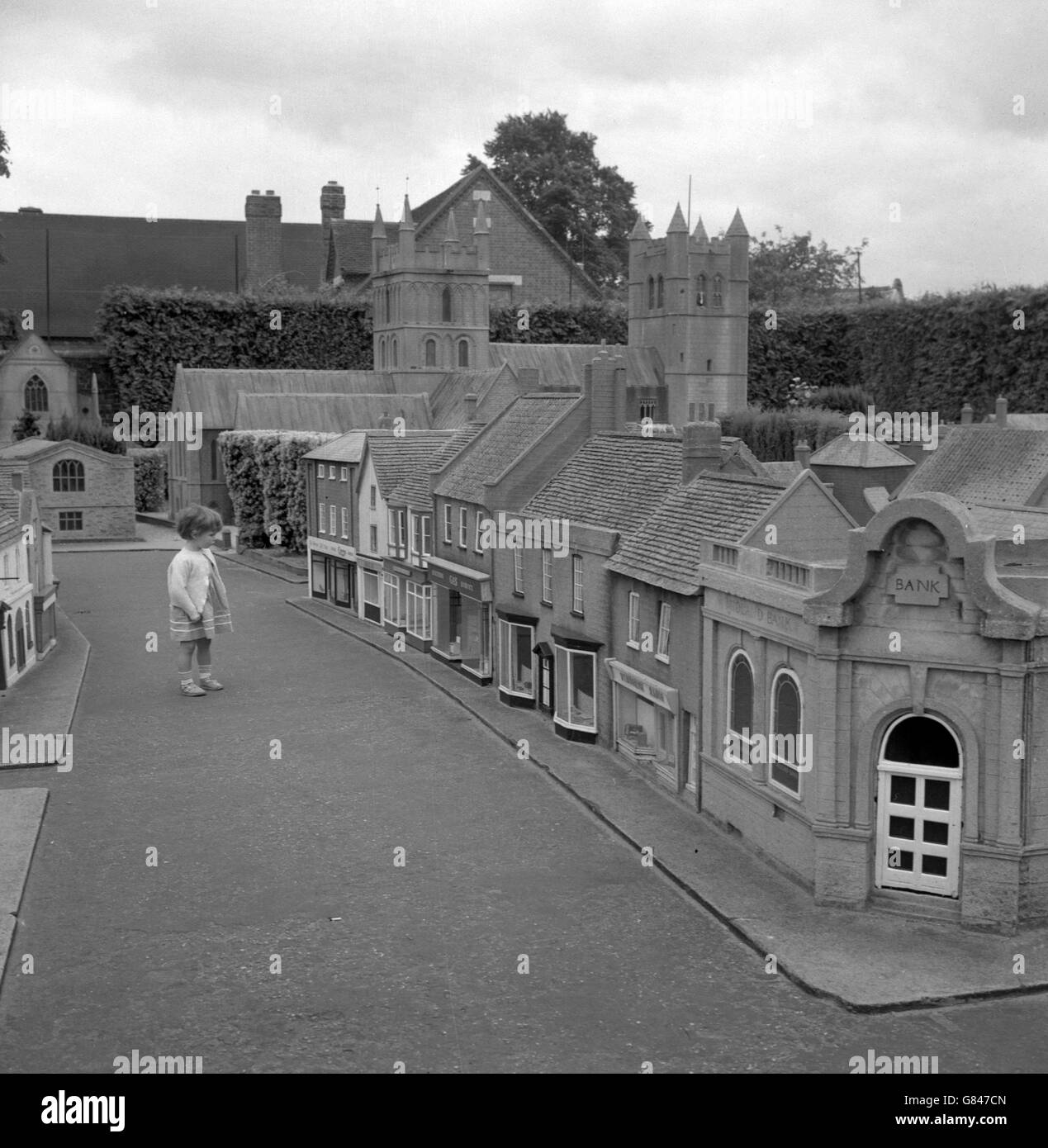 Heather Biggs, 2, finds the houses just her size in the model town at