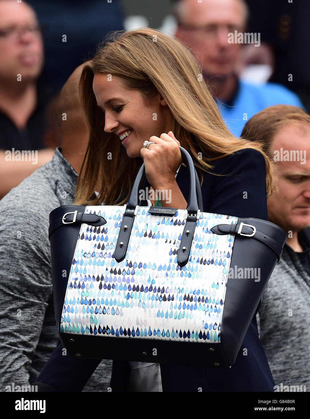 Kim Murray in the players box during day Nine of the Wimbledon Championships at the All England Lawn Tennis and Croquet Club, Wimbledon. Stock Photo