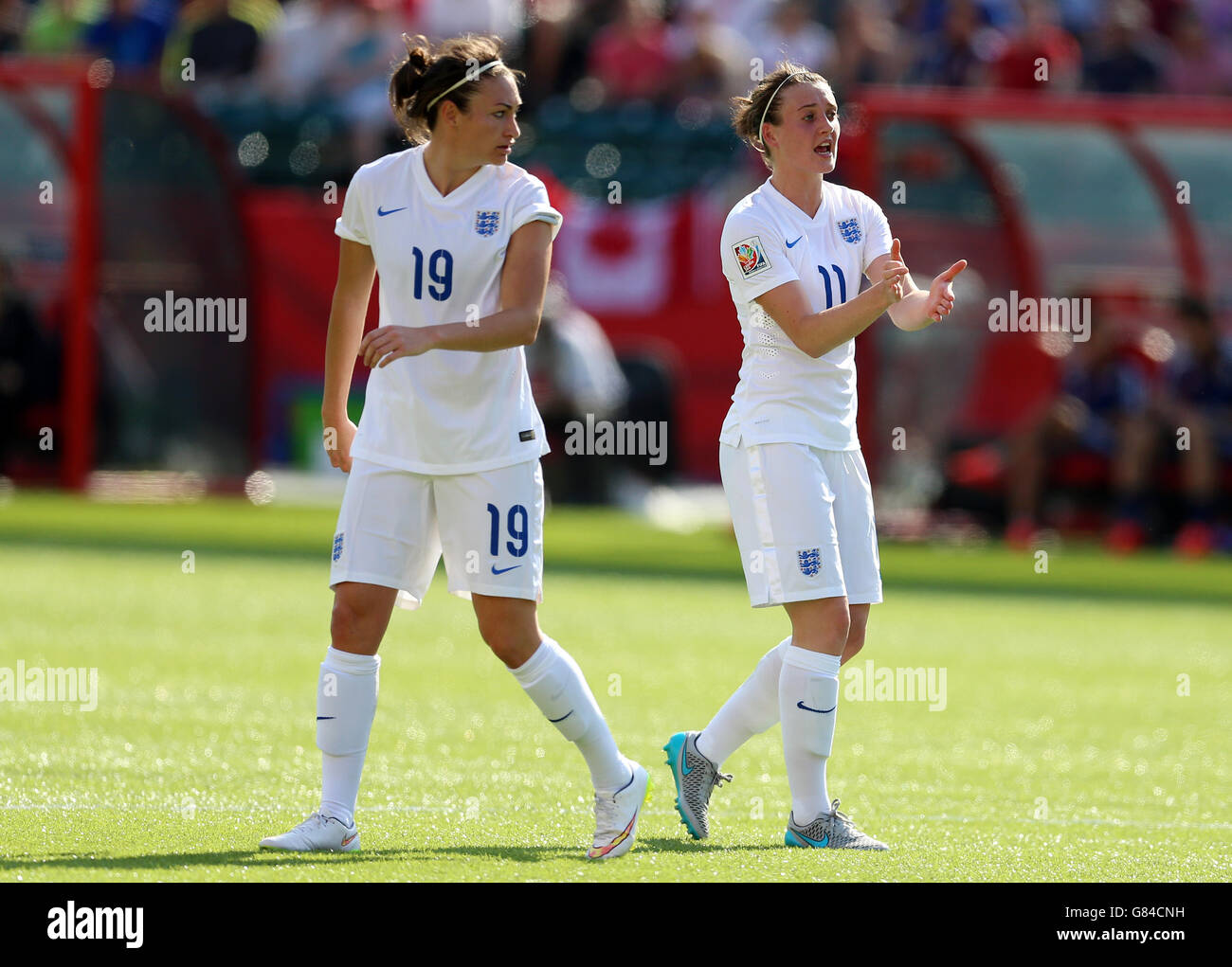 England's Jodie Taylor and Jade Moore during the FIFA Women's World Cup  Canada 2015 Semi Final match between Japan and England at Commonwealth  Stadium in Edmonton, Alberta, Canada Stock Photo - Alamy