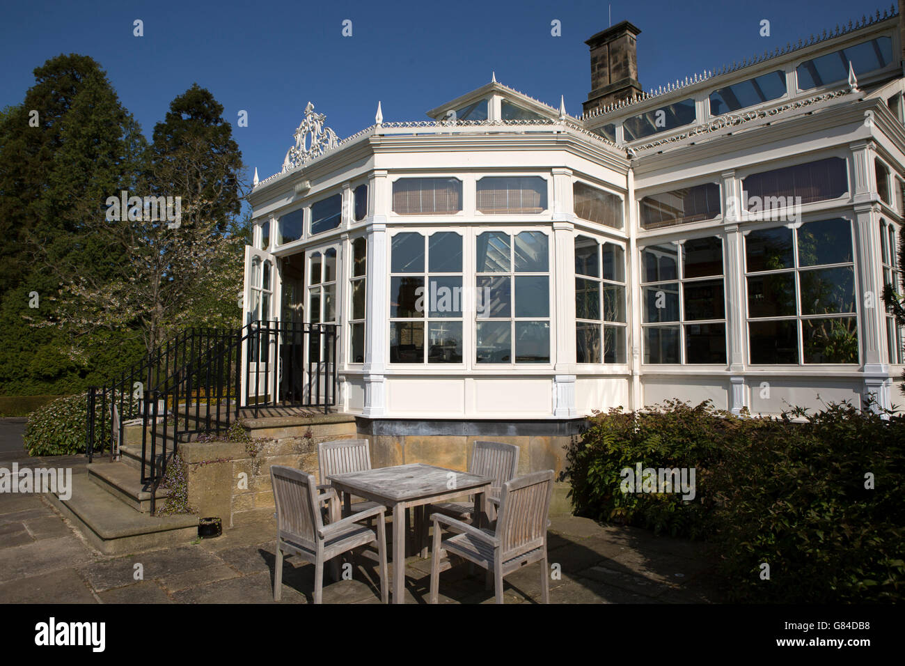 Conservatory at Matfen Hall in Northumberland, England. Stock Photo