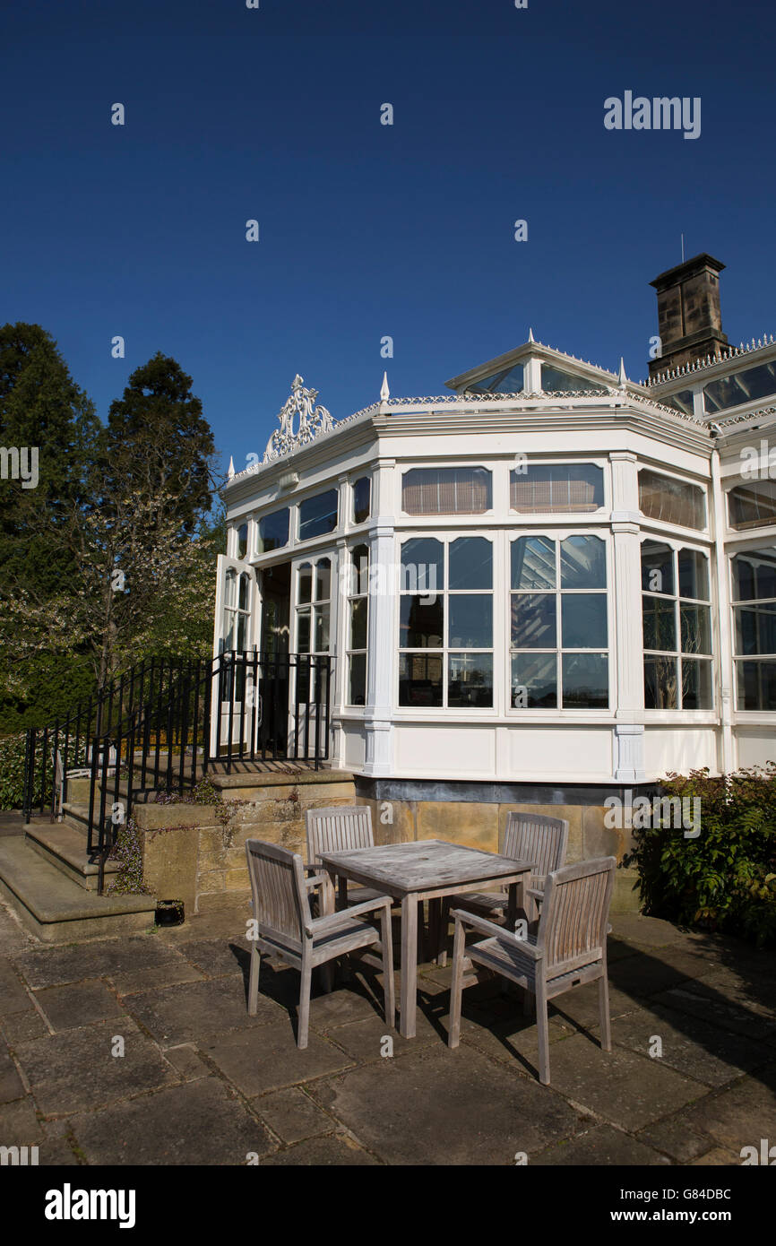 Conservatory at Matfen Hall in Northumberland, England. Stock Photo